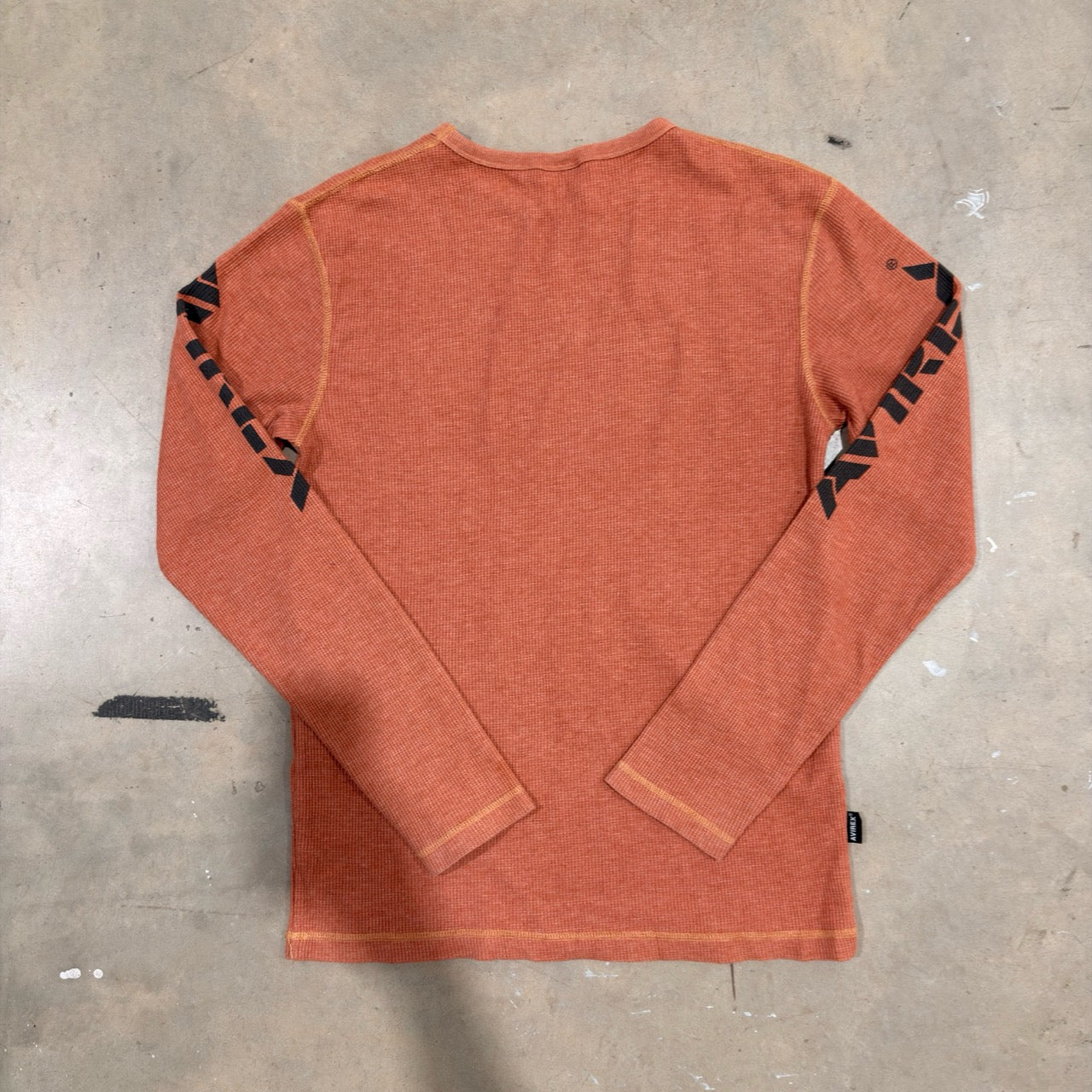 Avirex Orange Printed Waffle Long Sleeve