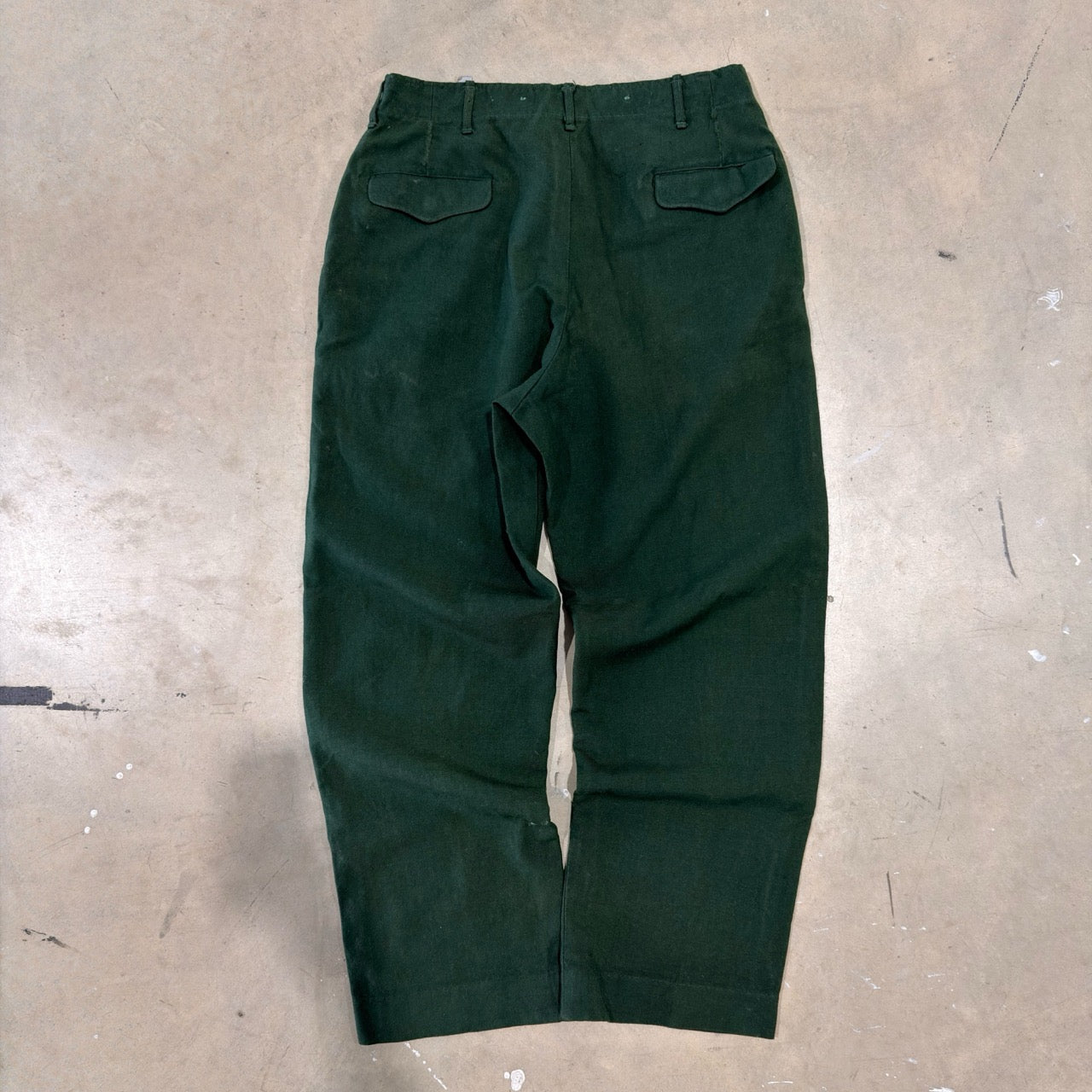 Dark Green Wool Trousers