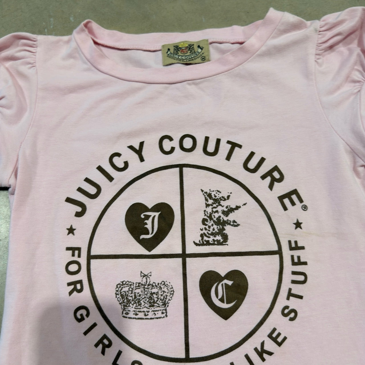 Pink Juicy Couture Printed Baby Tee