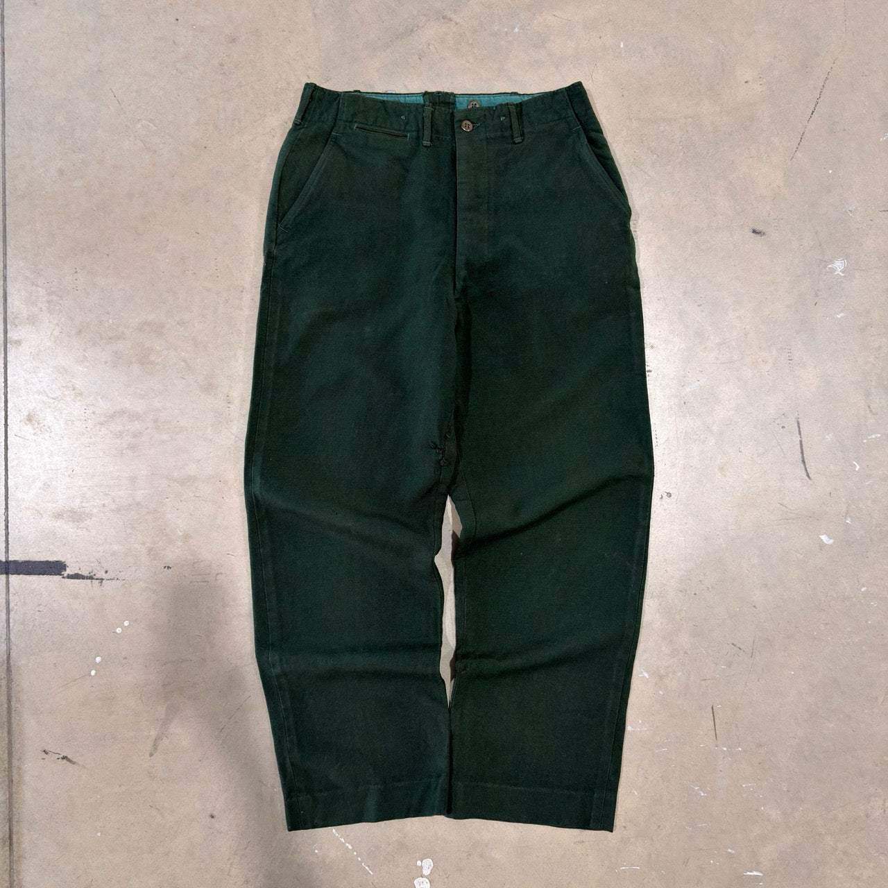 Dark Green Wool Trousers