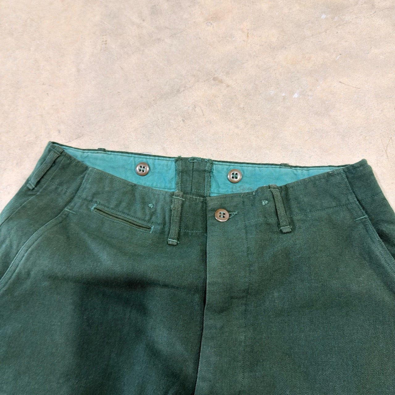 Dark Green Wool Trousers