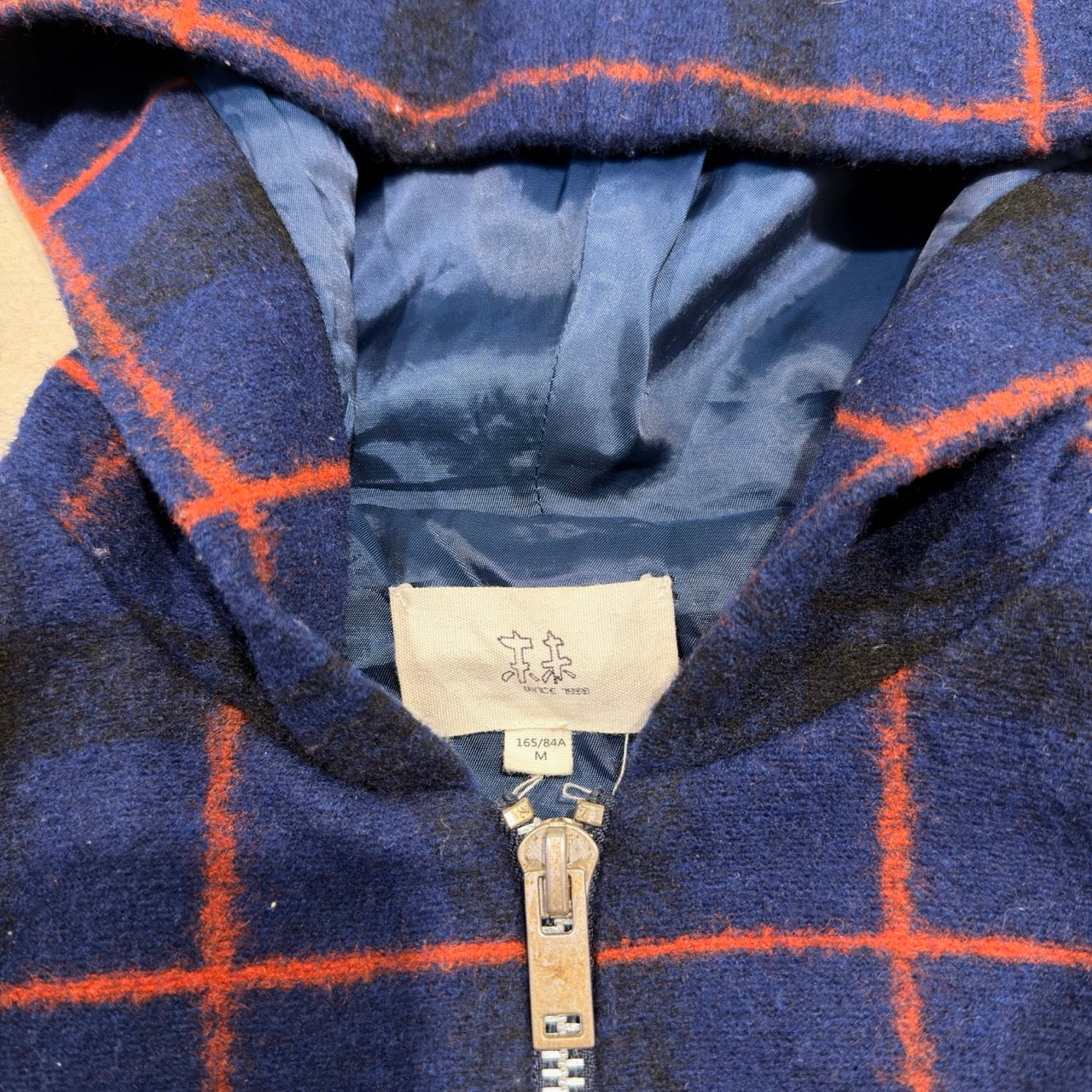 Plaid Wool Zip-Up Hoodie