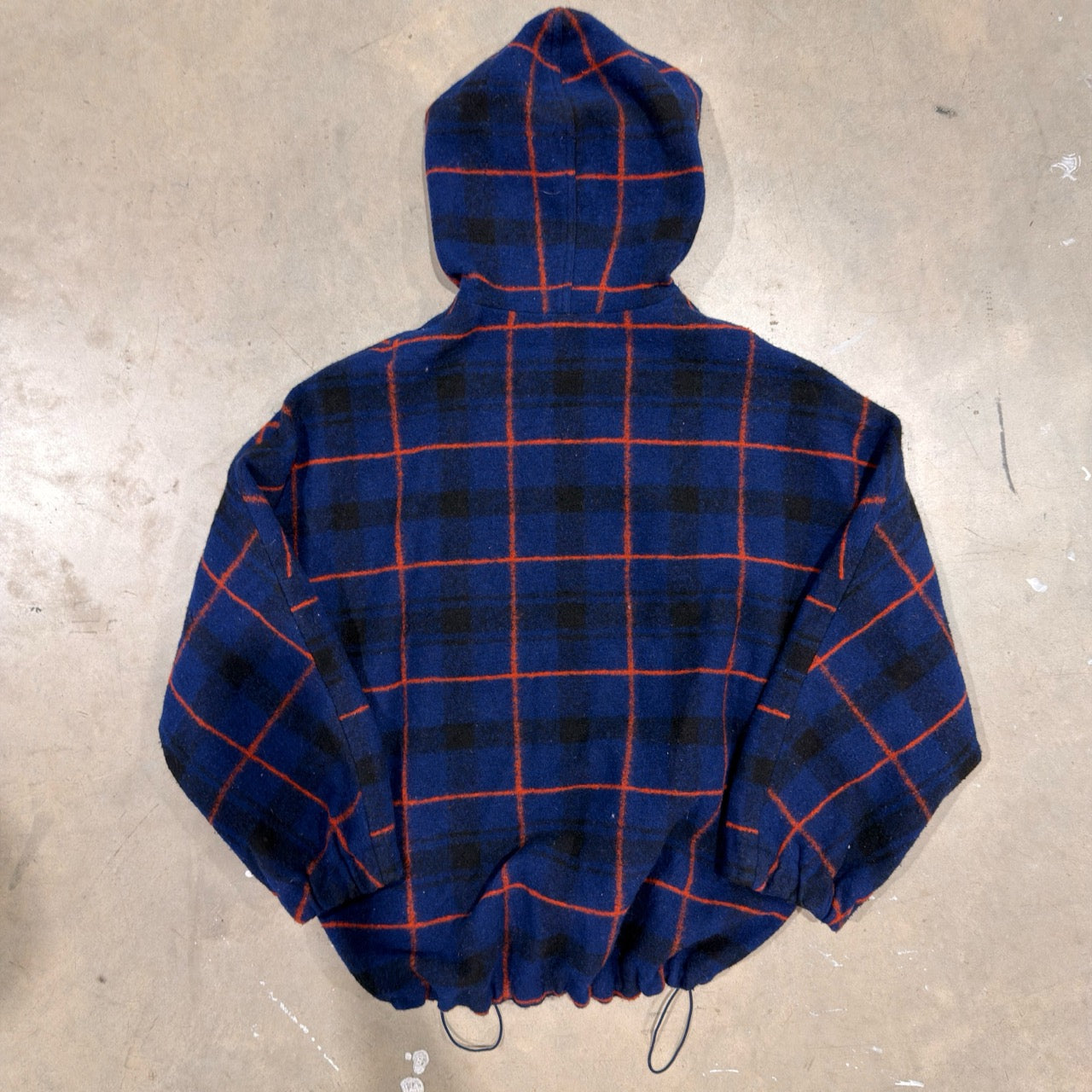 Plaid Wool Zip-Up Hoodie
