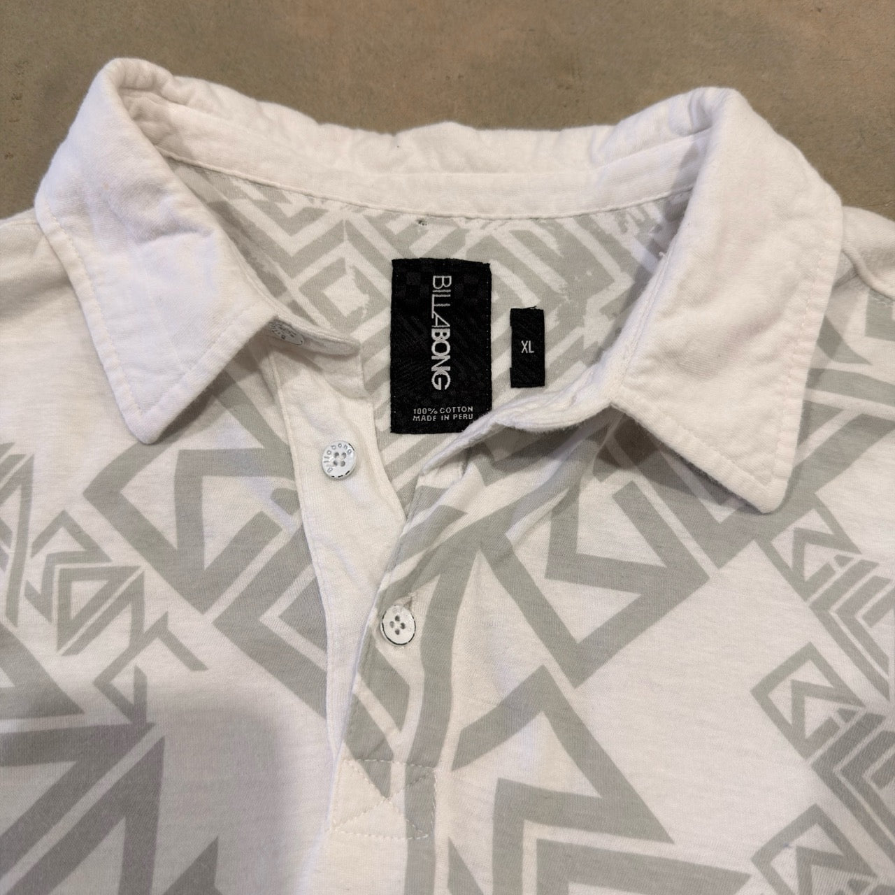 Billabong White Graphic Polo
