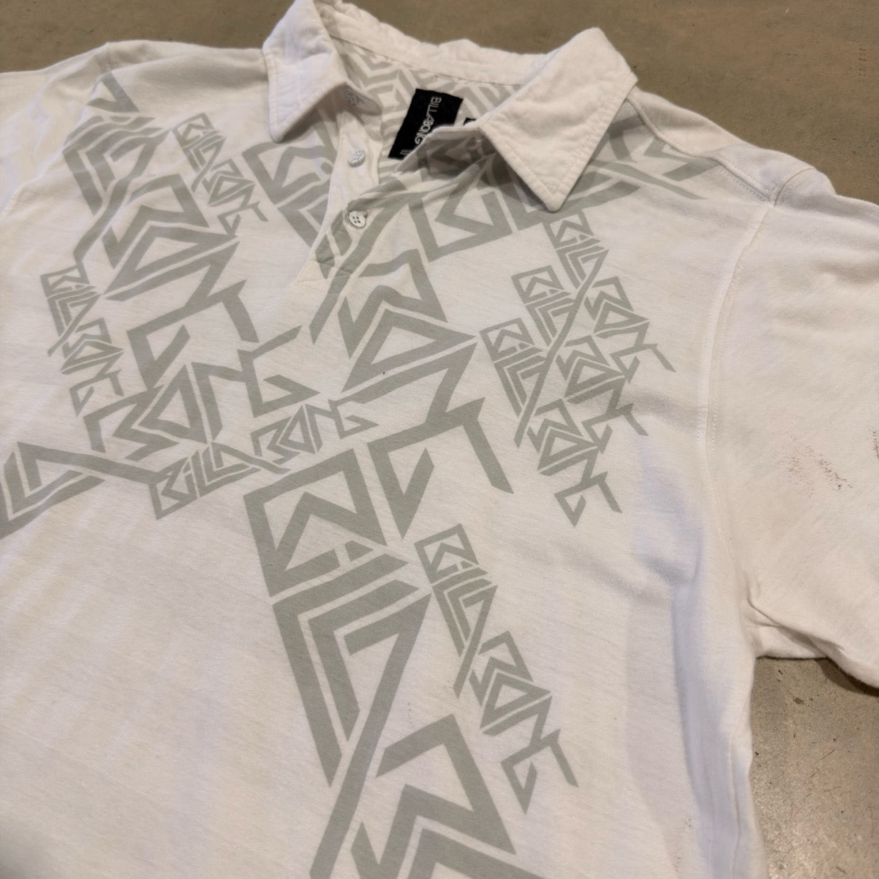 Billabong White Graphic Polo